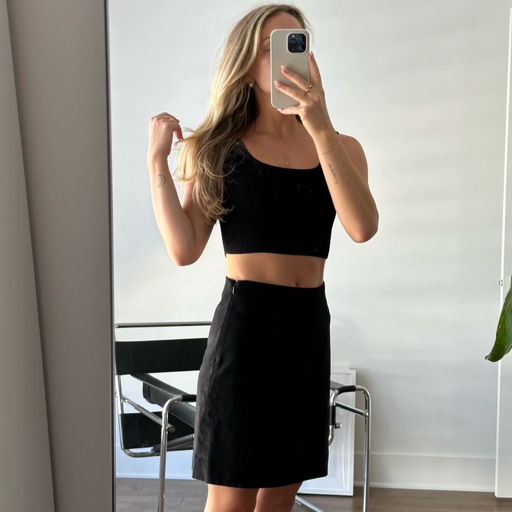 Babaton Suede Skirt - 4
